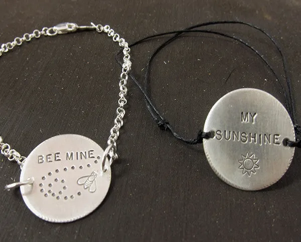 Personalized BEE MINE or MY SUNSHINE bracelet S0416
