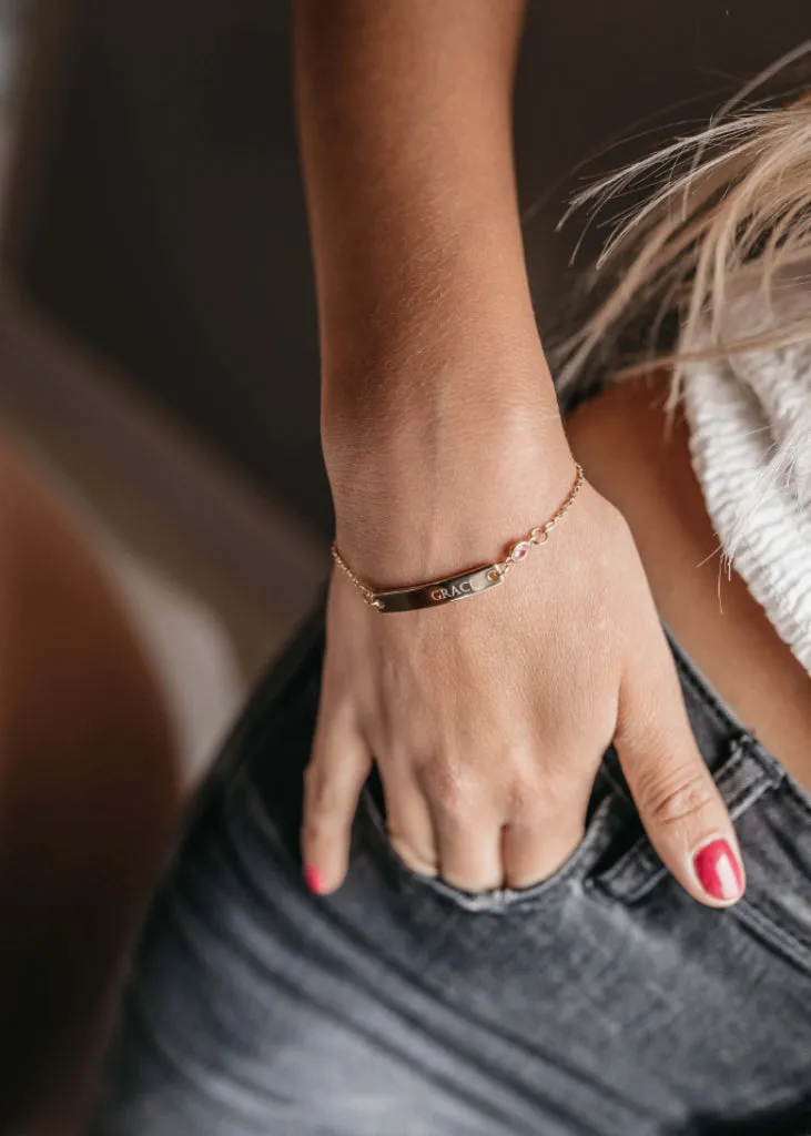Personalized birthstone bracelet