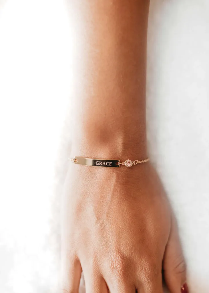 Personalized birthstone bracelet