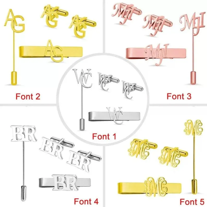 Personalized Cufflinks-Lapel Pin and Tie Bar For Men