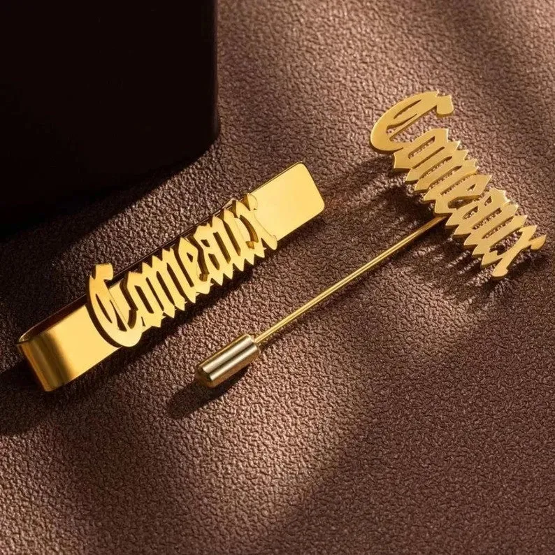 Personalized Cufflinks-Lapel Pin and Tie Bar For Men