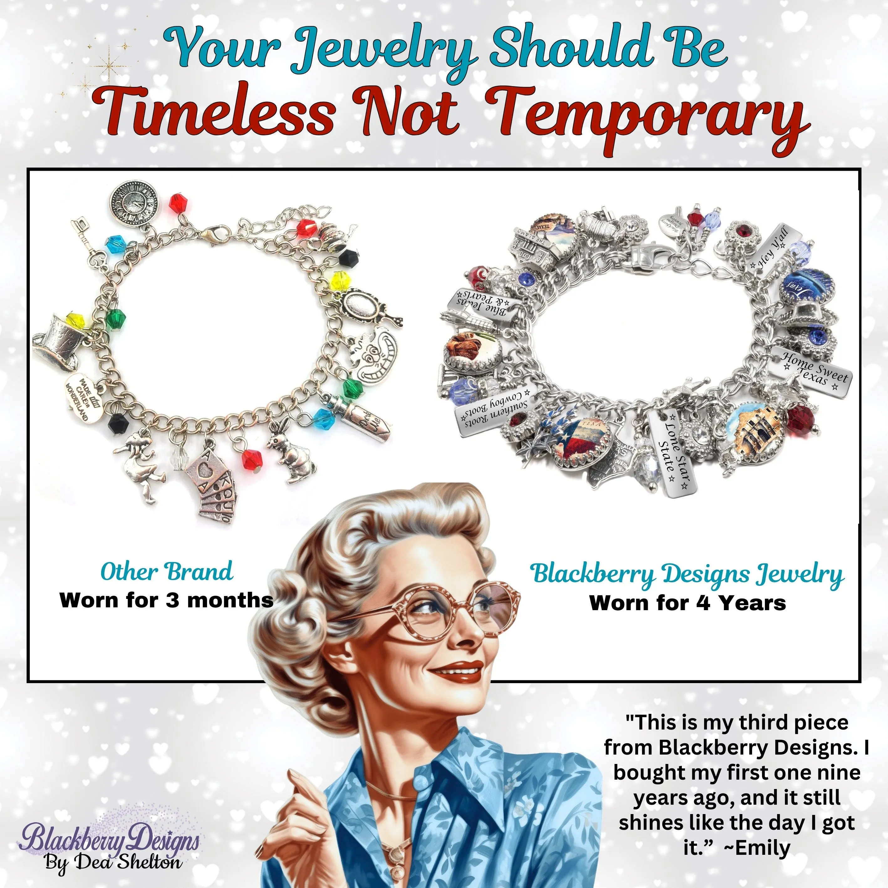 Personalized Graduation Birthstone Charm Bracelet