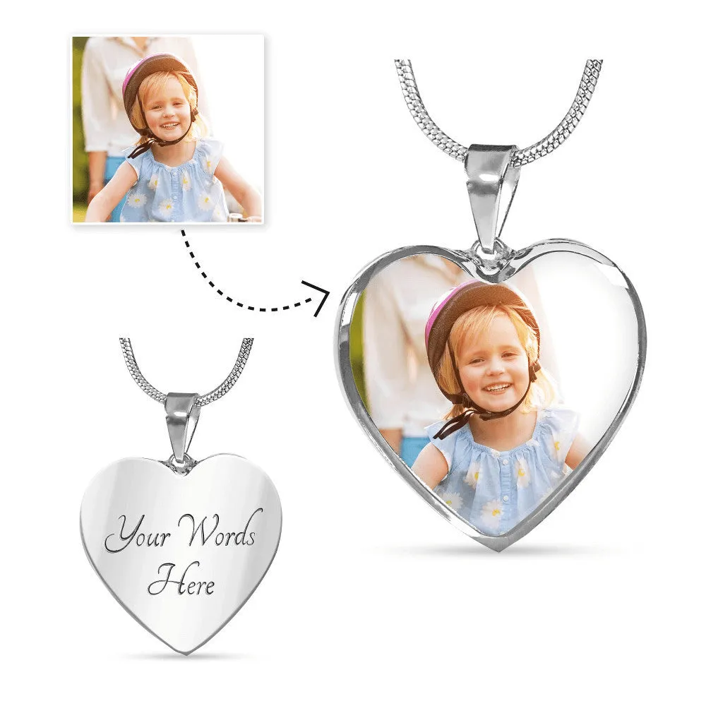 Personalized Heart Shaped Photo Necklace