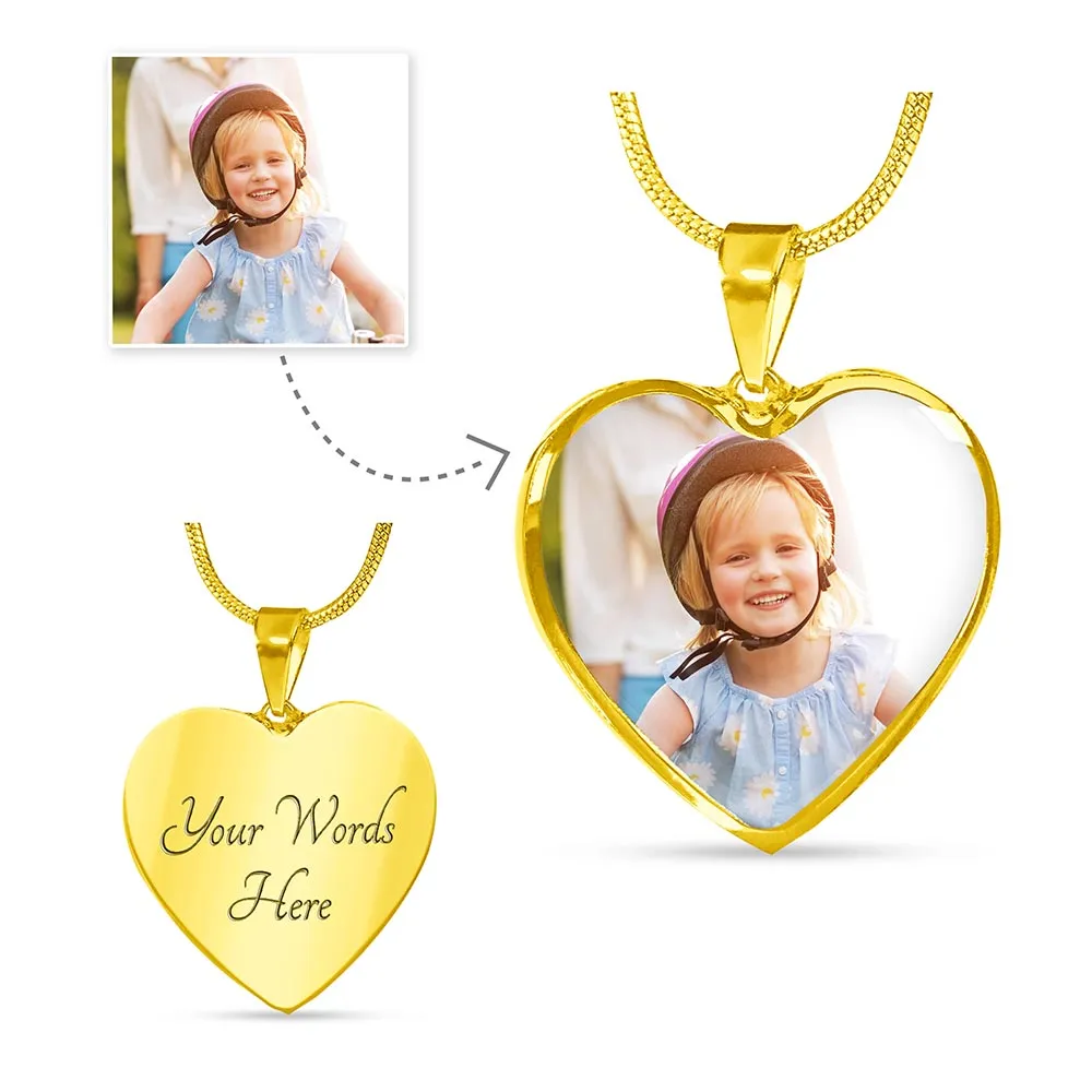 Personalized Heart Shaped Photo Necklace