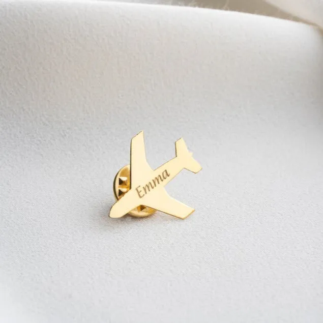 Personalized Name Pilot Jacket Brooch