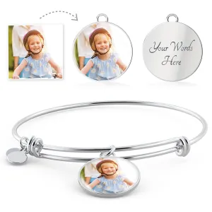 Personalized Photo Circle Bangle Bracelet