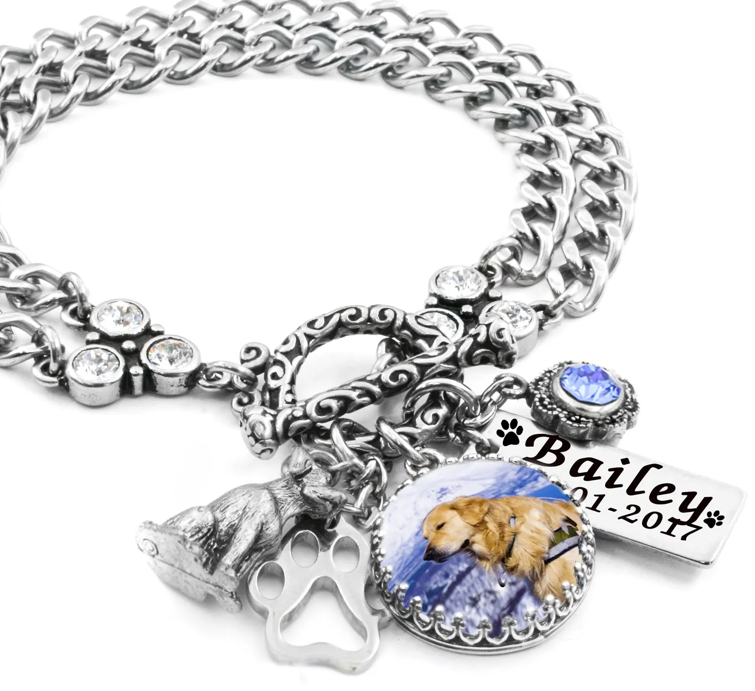 Personalized Photo Dog Charm Bracelet