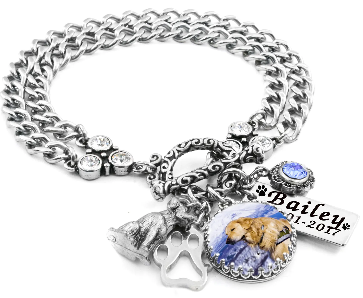 Personalized Photo Dog Charm Bracelet