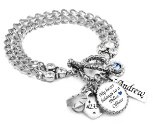 Personalized Police Officer Charm Bracelet