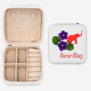 Personalized Red and White Jewelry Travel Case