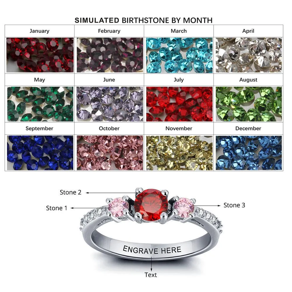 Personalized Round Shaped 925 Sterling Silver Ring for Women with Cubic Zirconia Cluster