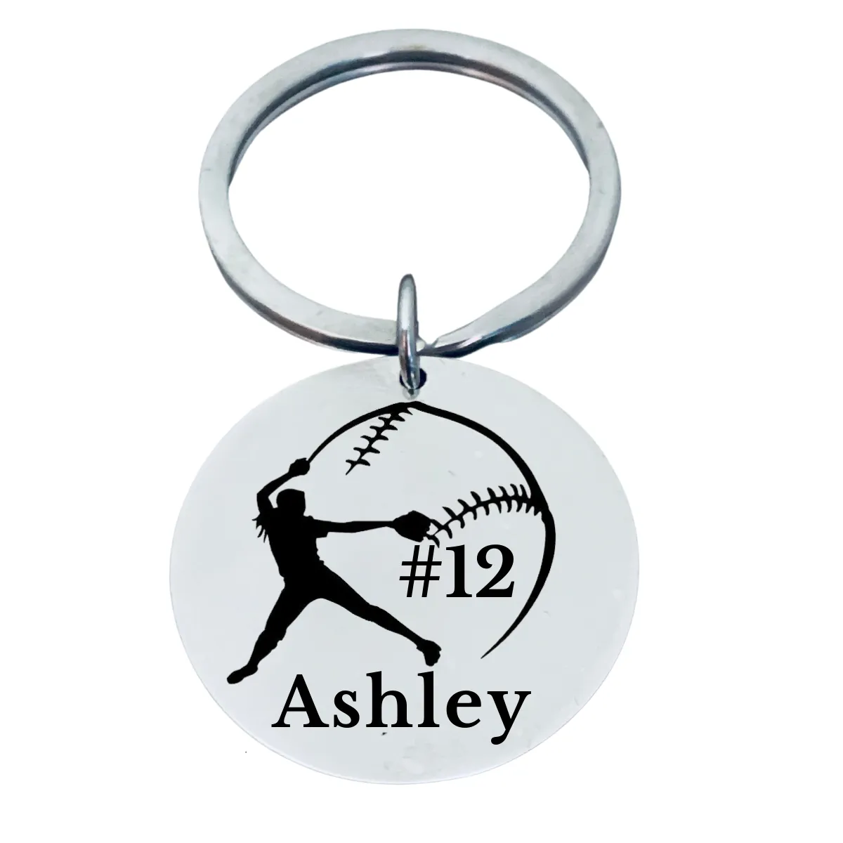 Personalized Softball Catcher Keychain