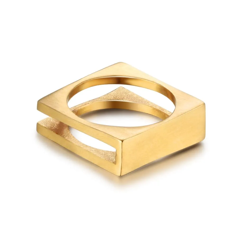 Personalized Stainless Steel Ring - Forever Engraved Jewelry - Square Shape Designed Ring - Customized Gifts