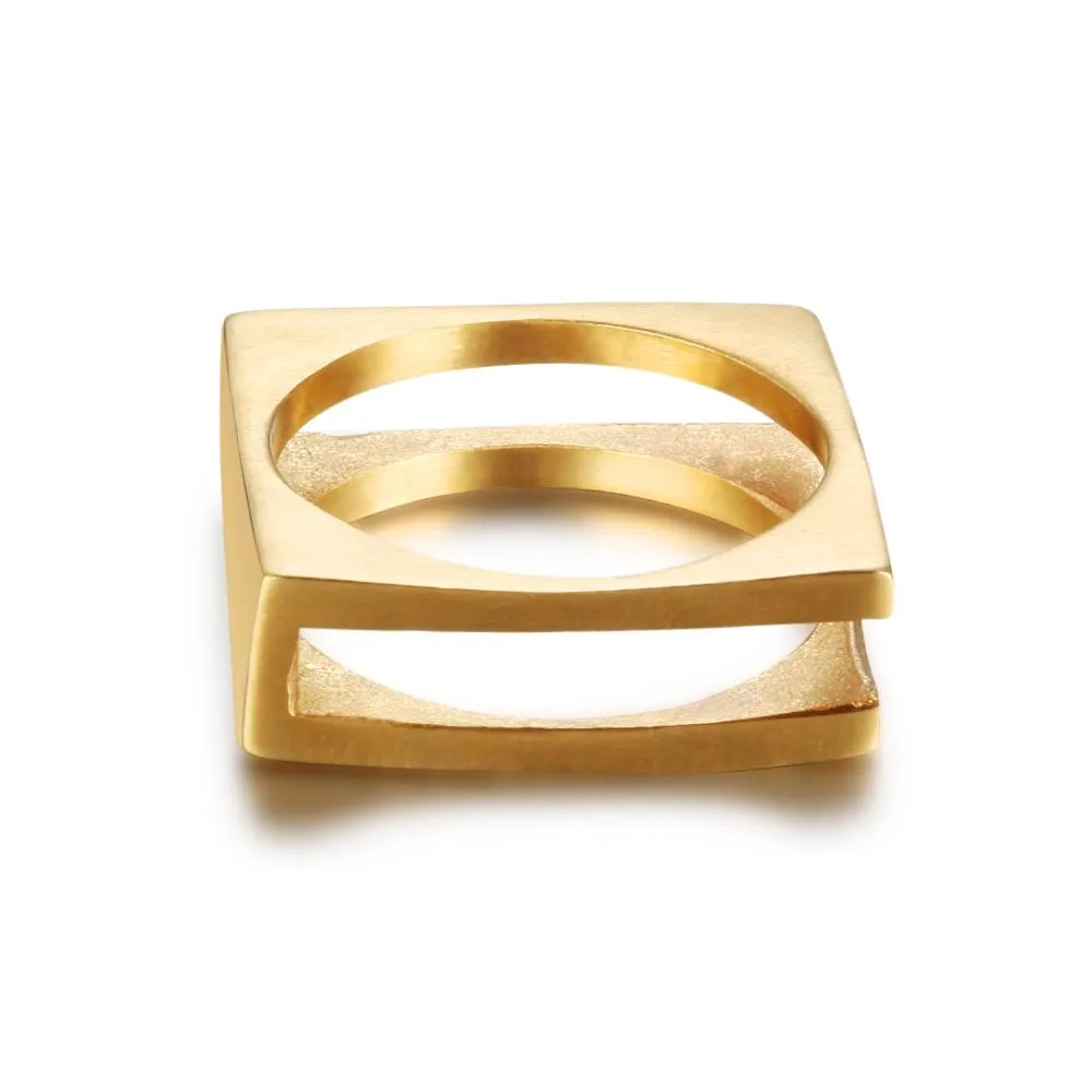 Personalized Stainless Steel Ring - Forever Engraved Jewelry - Square Shape Designed Ring - Customized Gifts
