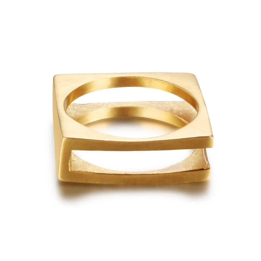 Personalized Stainless Steel Ring - Forever Engraved Jewelry - Square Shape Designed Ring - Customized Gifts