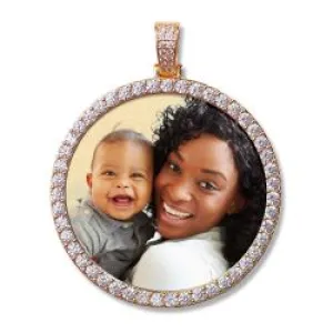 Photo Engraved XL Cubic Zirconia Pendant Jewelry