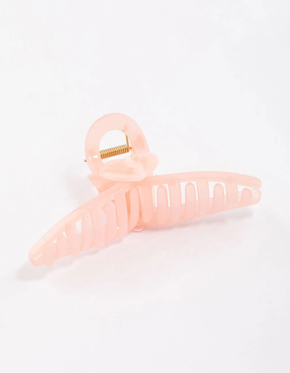 Pink Acrylic Large Heart Hoop Hair Claw Clip