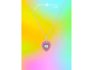 Pink Heart Gem Necklace