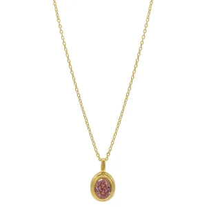 Pink Stone Necklace gold