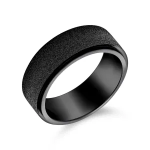 Plain Titanium Wedding Band Ring Beveled Gunmetal Black Silver Tone Size 6-14