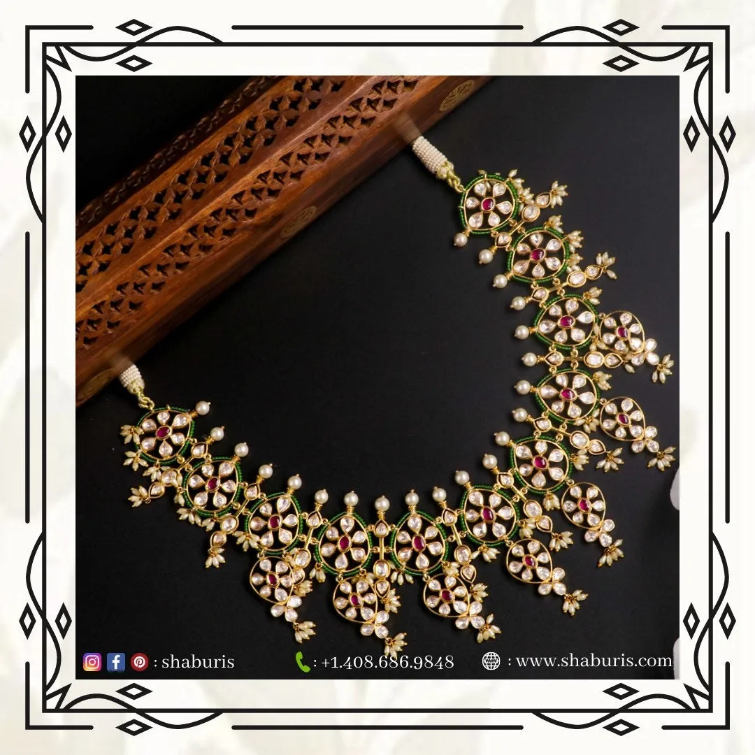 Polki diamond choker,Swarovski Jewelry,diamond Necklace,chandbali jewelry,lyte weight Indian Bridal,Indian Wedding Jewelry,SHABURIS jewelry