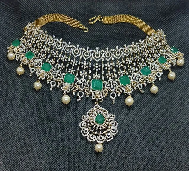Polki diamond necklace polki jewelry diamond jewelry silver jewelry indian wedding jewelry south indian gold jewelry designs -SHABURIS