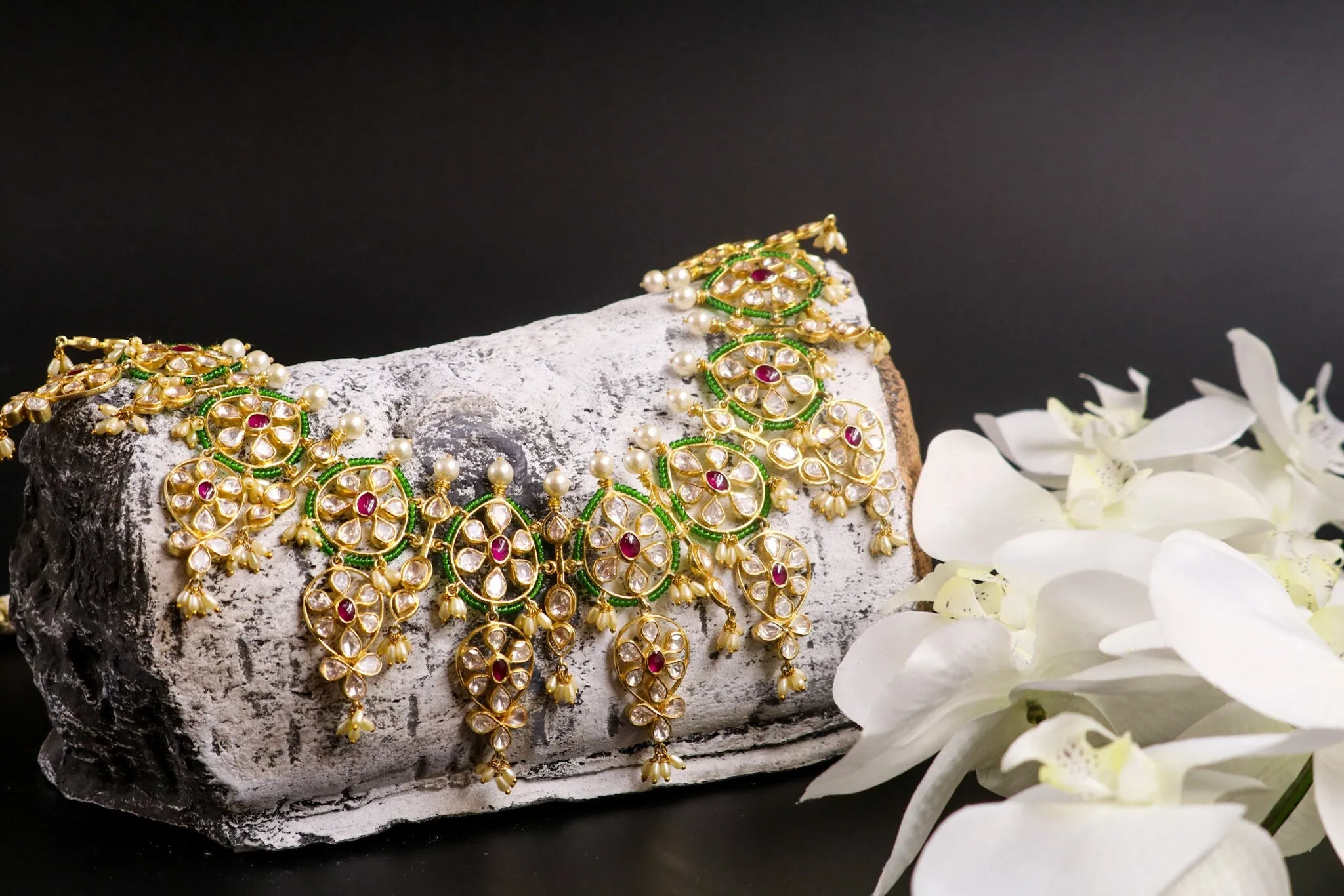 Polki Necklace Bridal Jewelry Wedding Jewelry Diamond Necklace Silver Jewelry Statement Jewelry Indian Jewelry Designs - SHABURIS