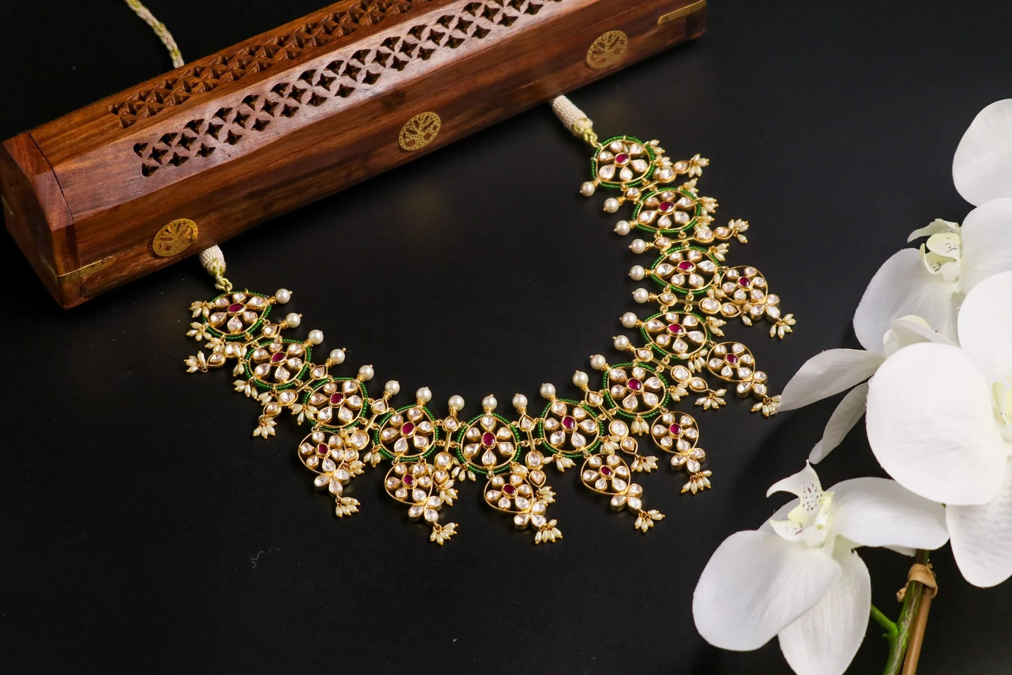 Polki Necklace Bridal Jewelry Wedding Jewelry Diamond Necklace Silver Jewelry Statement Jewelry Indian Jewelry Designs - SHABURIS