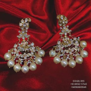Polki necklace,diamond jewelry,pure  silver jewelry, lyte weight earrings gold jewelry designs diamond earrings