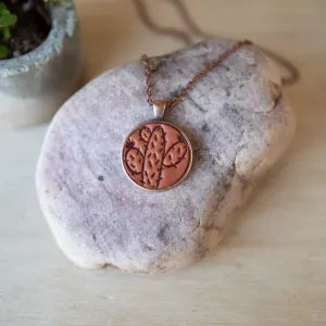 Prickly Pear Leather Pendant Necklace