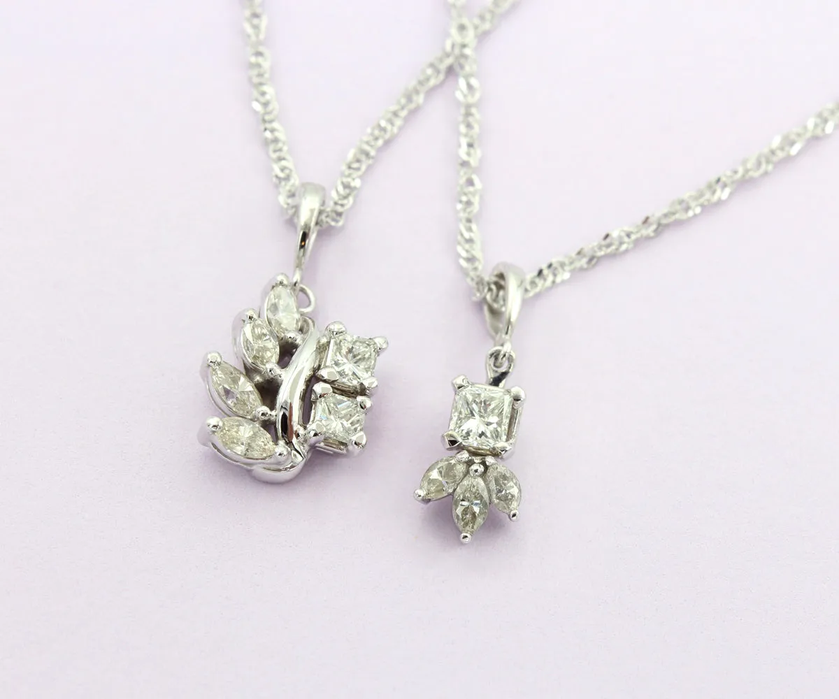 Princess and Marquise Diamond Necklaces Redesign