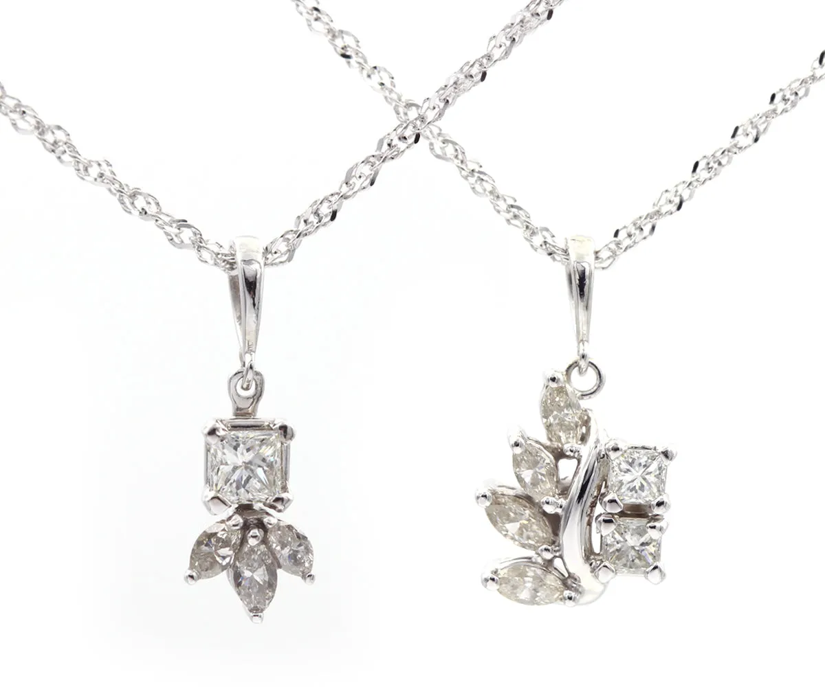 Princess and Marquise Diamond Necklaces Redesign