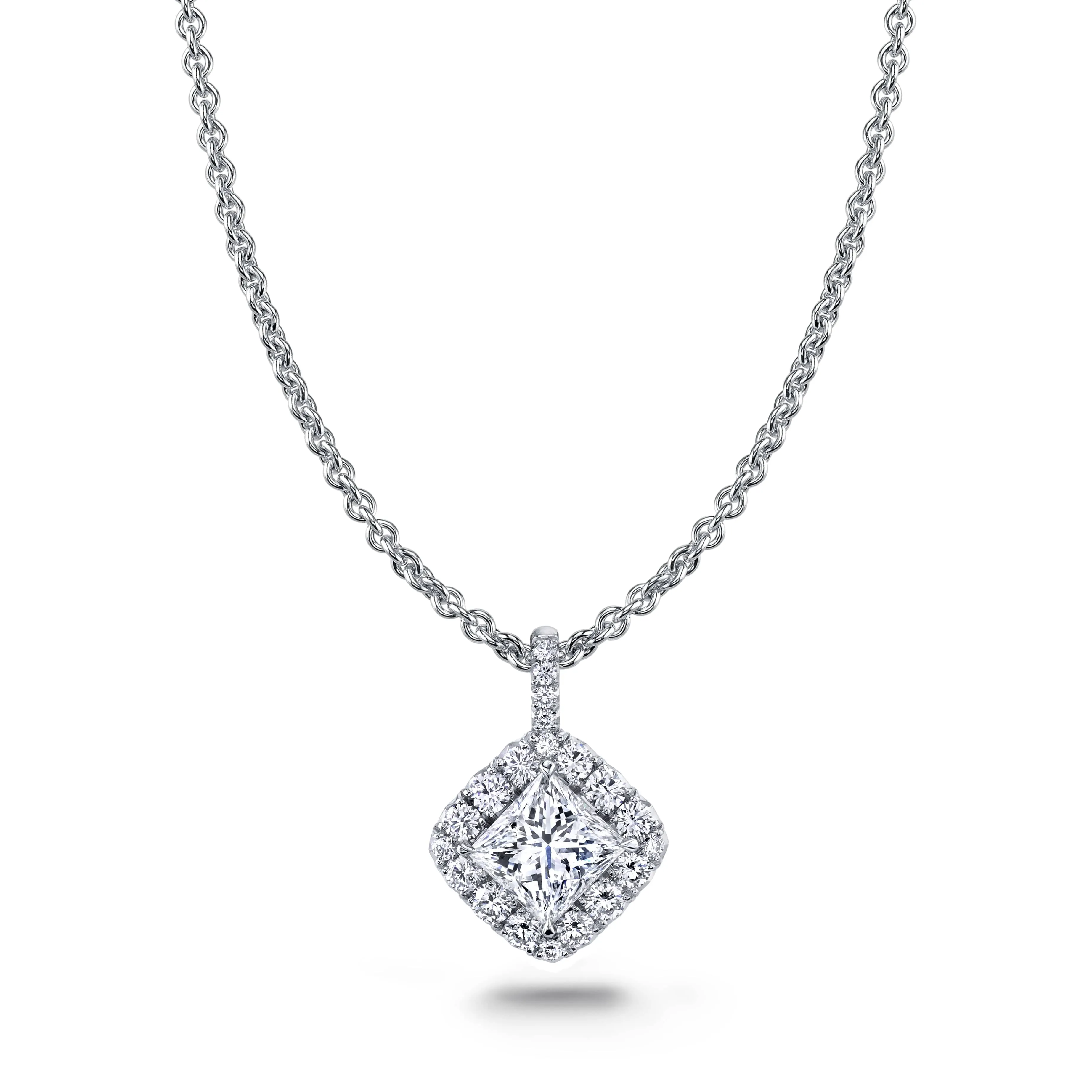 Princess Cut Diamond Necklace