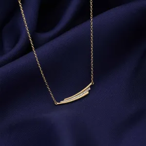 Pure Gold Plated Silver Necklace - Dazzling CZ layered Swing Design