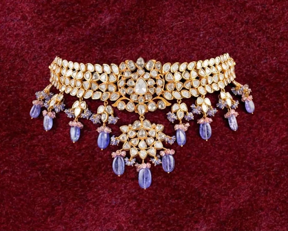 Pure Silver jewelry Indian ,925 silver jewelry Indian Necklace,Indian moissanite ,Indian Wedding Jewelry,pure Silver jewelry-NIHIRA-SHABURIS