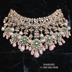 Pure Silver jewelry Indian ,Menakari Hasli,Big Indian Necklace,Indian jadau ,Indian gold Jewelry designs moissanite jewelry-SHABURIS