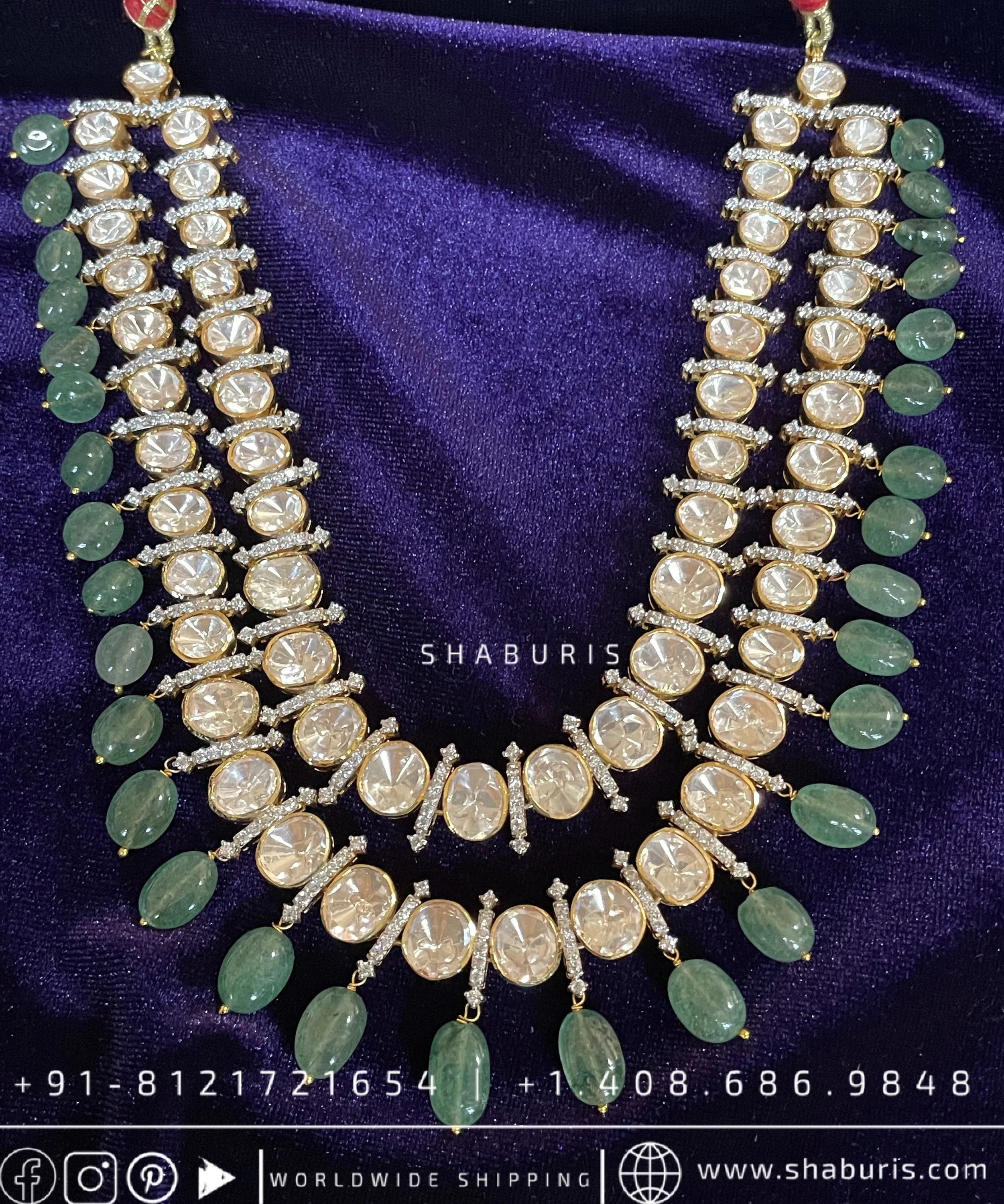 Pure Silver jewelry Indian ,moissanite jewelry,Big Indian Necklace,Indian jadau ,Indian gold Jewelry designs moissanite jewelry-SHABURIS