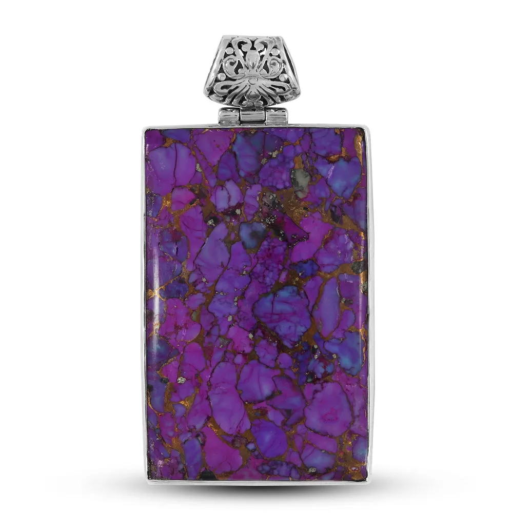 Purple Turquoise Silver Pendant
