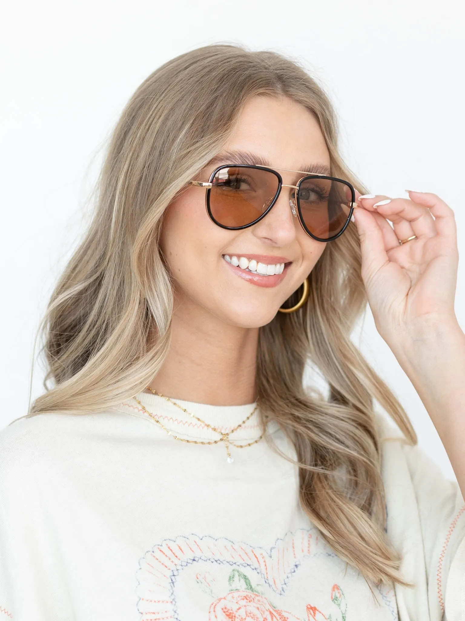 QUAY All In Medium Sunglasses - Black/Tan