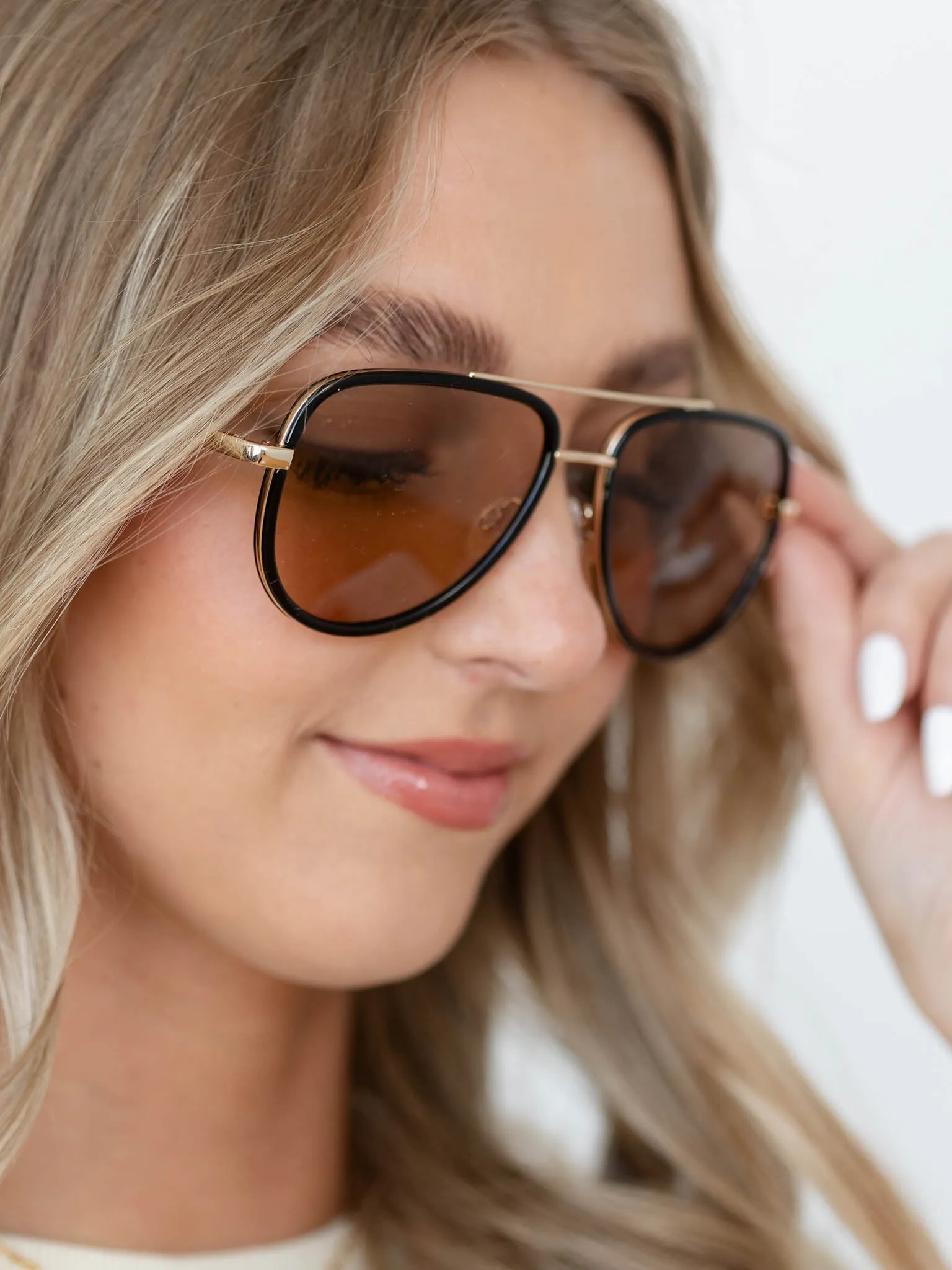 QUAY All In Medium Sunglasses - Black/Tan