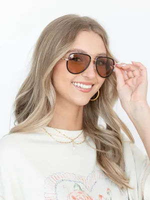 QUAY All In Medium Sunglasses - Black/Tan