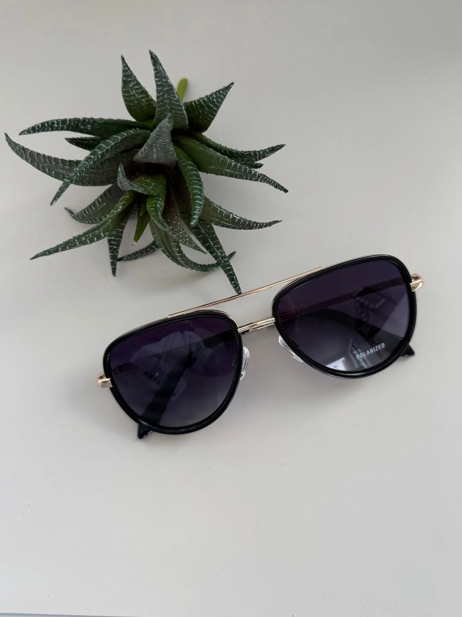 QUAY All In Mini Sunglasses - Black Smoke Polarized