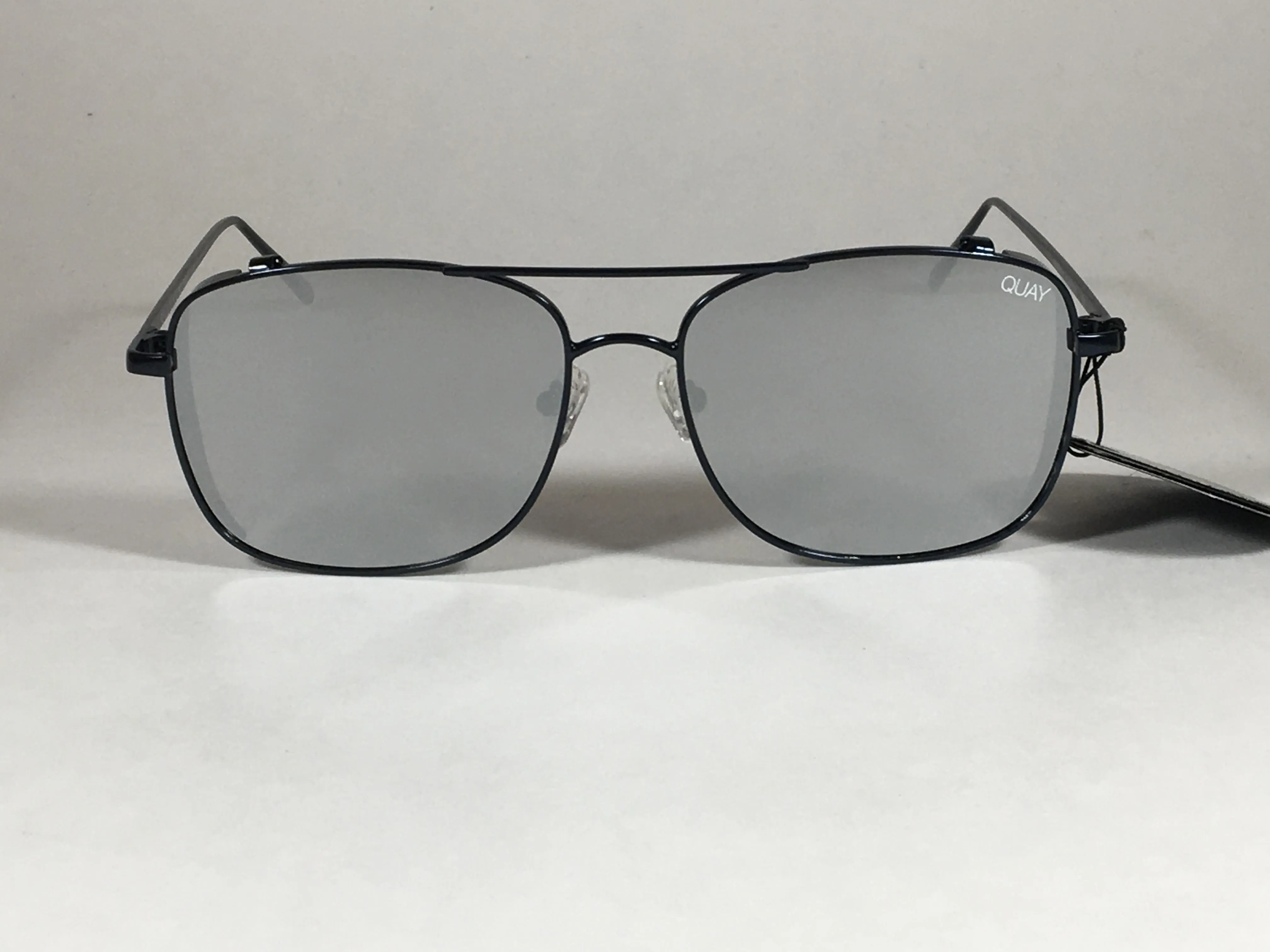 Quay Weekend Warrior Pilot Sunglasses Aviator Dark Navy Metal Silver Mirror Lens QM000198 NVY/SLV
