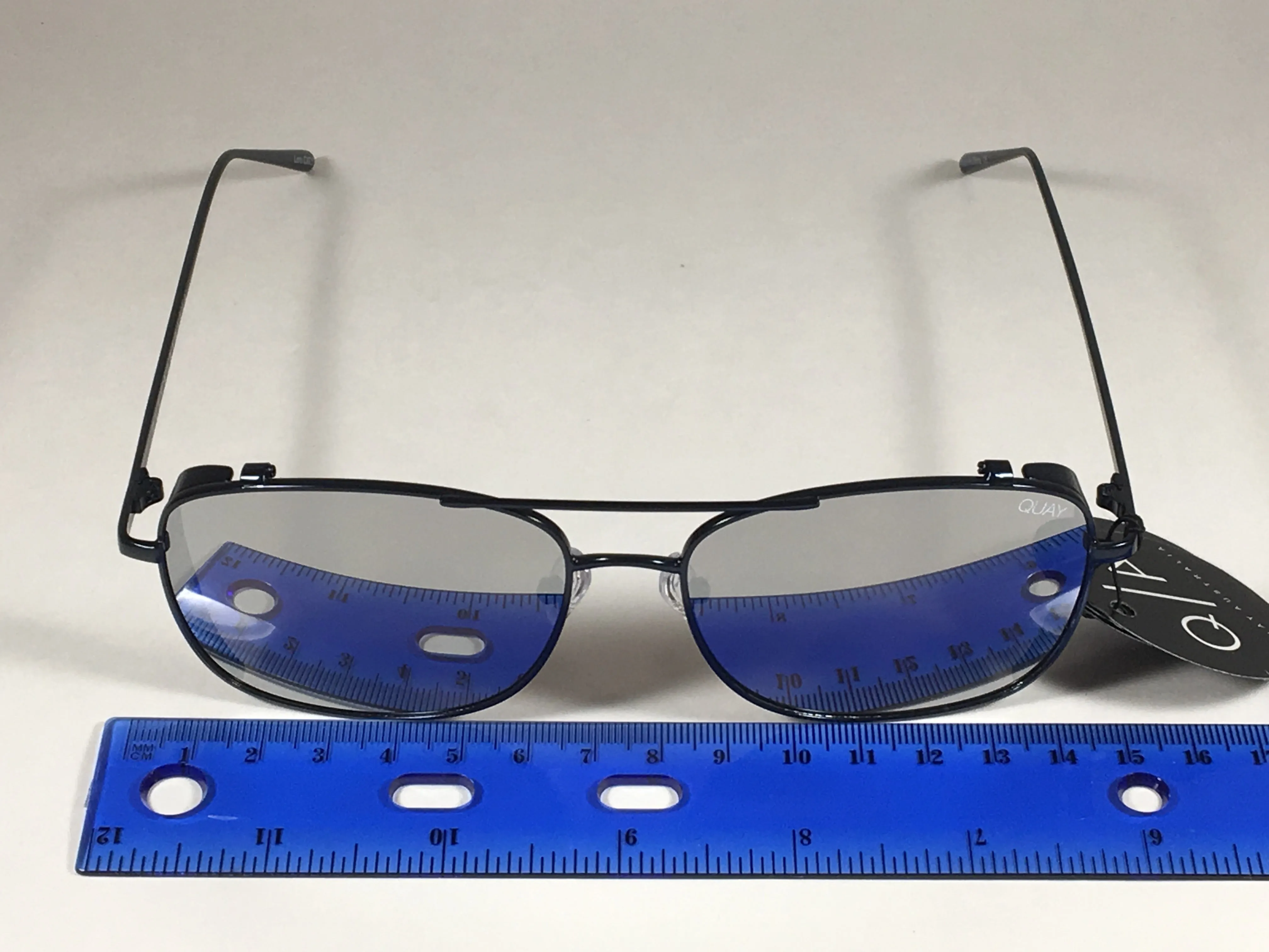 Quay Weekend Warrior Pilot Sunglasses Aviator Dark Navy Metal Silver Mirror Lens QM000198 NVY/SLV