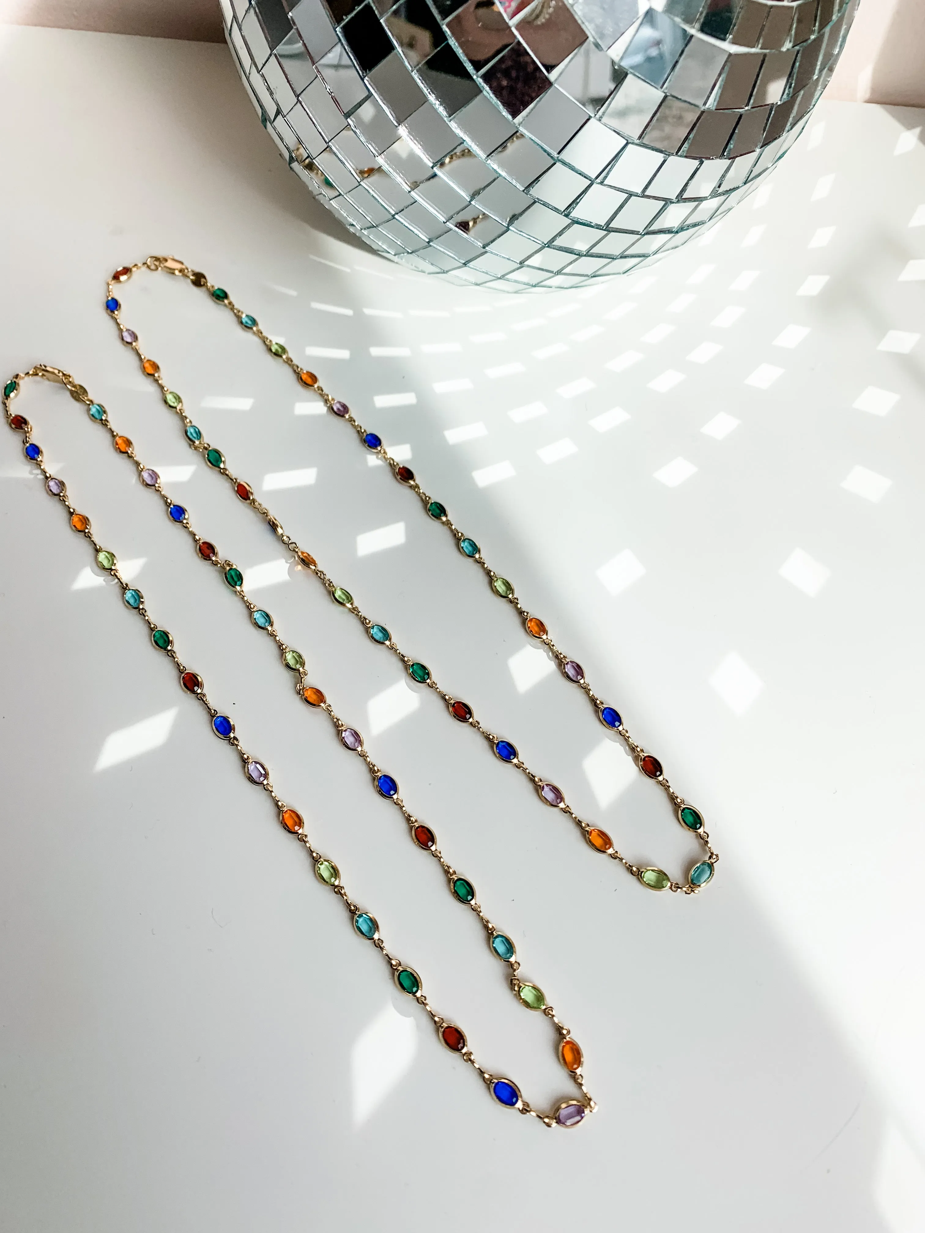 Rainbow Gemstone Layering Necklace