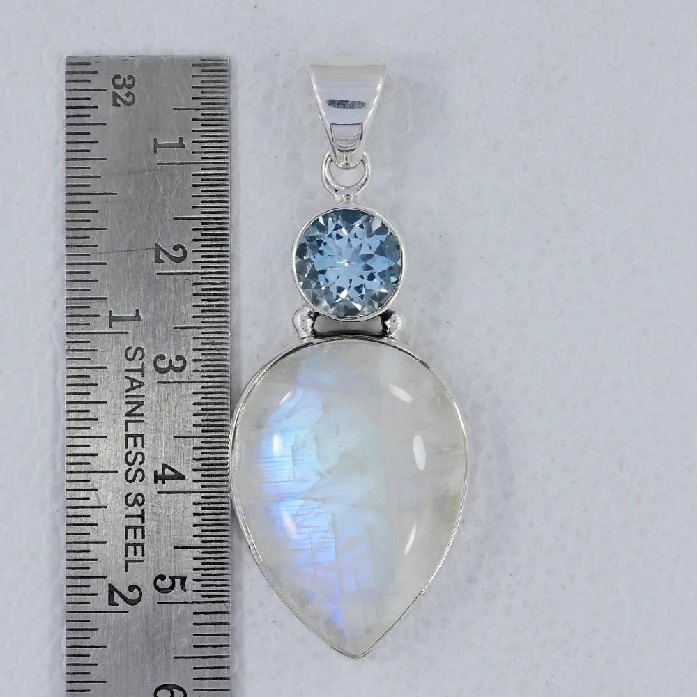 Rainbow Moonstone 925 Silver Pendant
