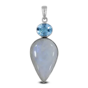 Rainbow Moonstone 925 Silver Pendant