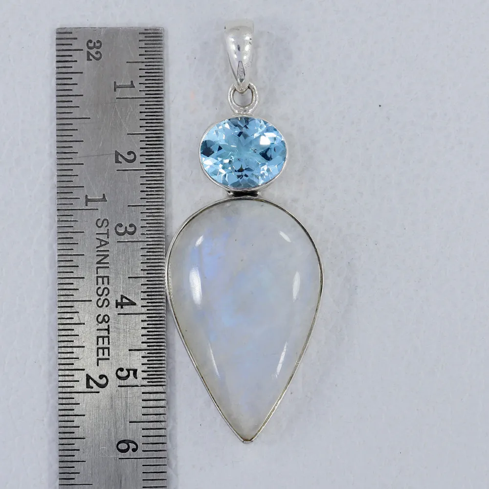 Rainbow Moonstone 925 Silver Pendant