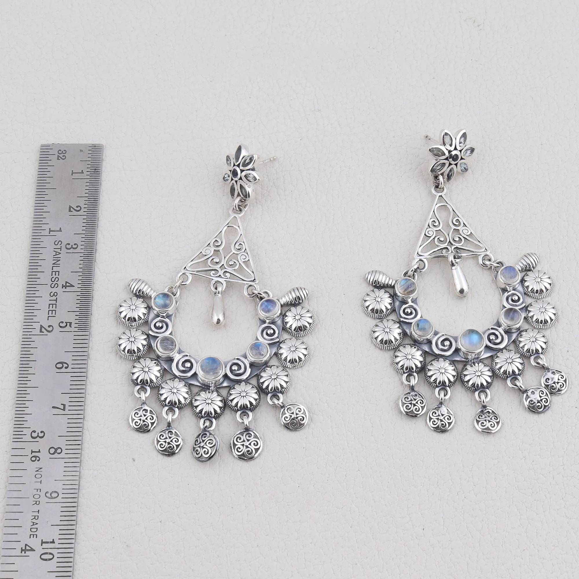 Rainbow Moonstone 925 Sterling Silver Pendant Set