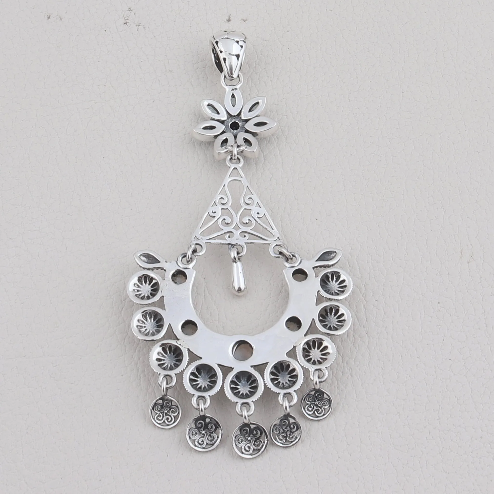 Rainbow Moonstone 925 Sterling Silver Pendant Set